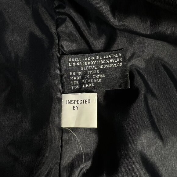 Vintage Jacqueline Ferrar Womens M Black Leather Trench Coat 80s 90s Full Length - Picture 8 of 9